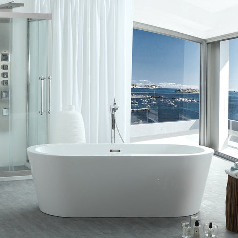 Image of Virtu USA Serenity 63" x 29.5" Freestanding Soaking Bathtub VTU-1263