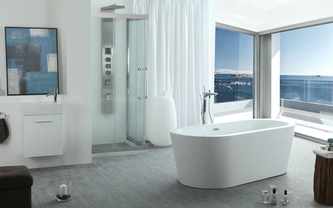 Image of Virtu USA Serenity 63" x 29.5" Freestanding Soaking Bathtub VTU-1263