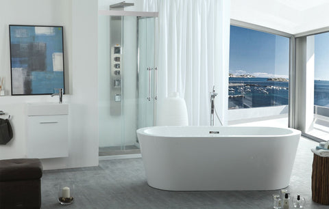 Image of Virtu USA Serenity 63" x 29.5" Freestanding Soaking Bathtub VTU-1263