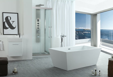 Image of Virtu USA Serenity 63" x 29.5" Freestanding Soaking Bathtub VTU-3263