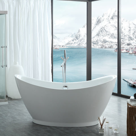 Image of Virtu USA Serenity 67" x 31.49" Freestanding Soaking Bathtub VTU-1667