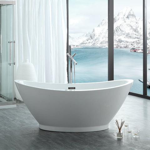 Image of Virtu USA Serenity 69" x 33.5" Freestanding Soaking Bathtub VTU-1769