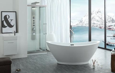 Image of Virtu USA Serenity 69" x 33.5" Freestanding Soaking Bathtub VTU-1769