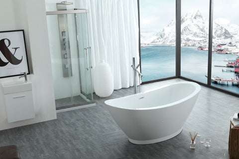 Image of Virtu USA Serenity 69" x 33.5" Freestanding Soaking Bathtub VTU-1769