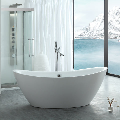 Image of Virtu USA Serenity 71" x 34.64" Freestanding Soaking Bathtub VTU-1571