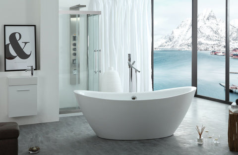 Image of Virtu USA Serenity 71" x 34.64" Freestanding Soaking Bathtub VTU-1571