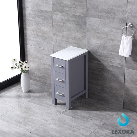 Image of Volez 12" Dark Grey Side Cabinet | Phoenix Stone Top