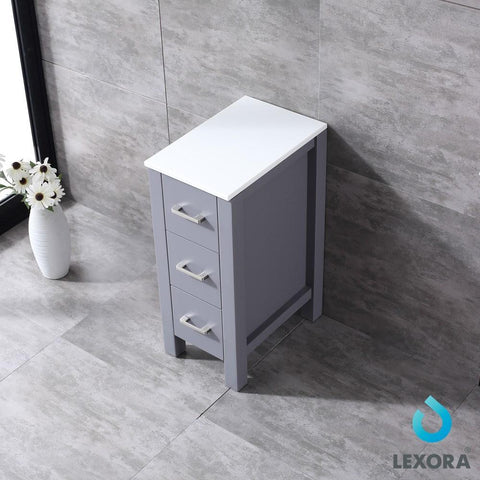 Image of Volez 12" Dark Grey Side Cabinet | Phoenix Stone Top