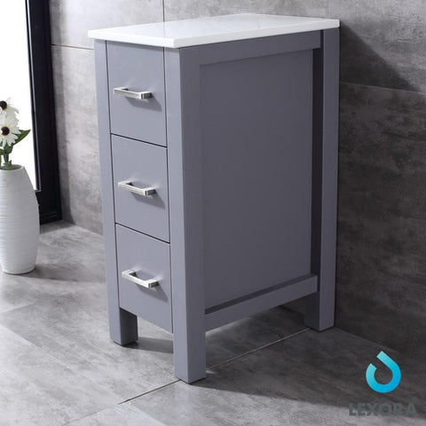 Image of Volez 12" Dark Grey Side Cabinet | Phoenix Stone Top