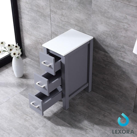 Image of Volez 12" Dark Grey Side Cabinet | Phoenix Stone Top