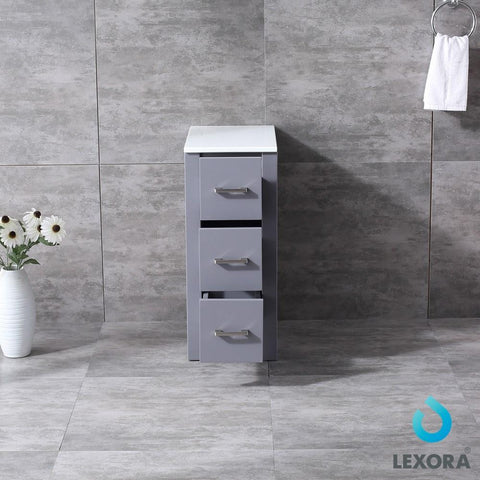 Image of Volez 12" Dark Grey Side Cabinet | Phoenix Stone Top