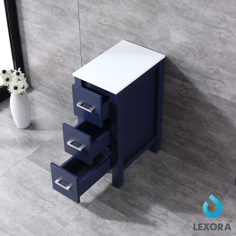 Image of Volez 12" Navy Blue Side Cabinet | Phoenix Stone Top