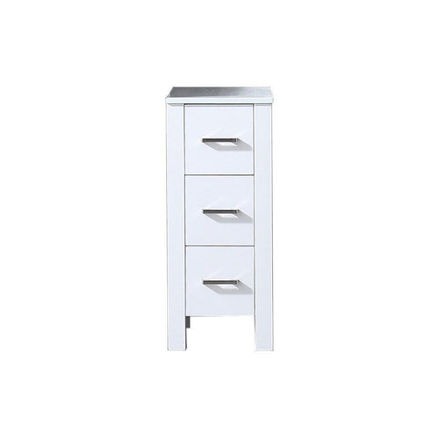 Image of Volez 12" White Side Cabinet | Phoenix Stone Top