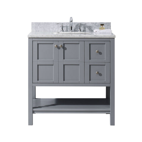 Image of Winterfell 36" Single Bathroom Vanity ES-30036-WMRO-GR-NM
