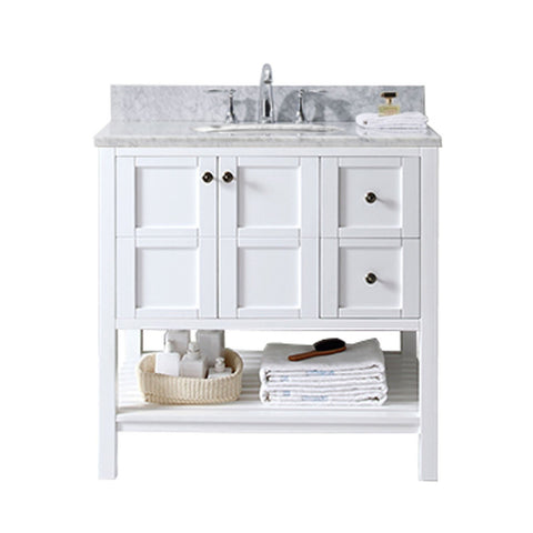 Image of Winterfell 36" Single Bathroom Vanity ES-30036-WMRO-WH-NM