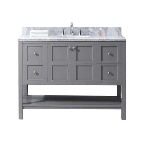 Image of Winterfell 48" Single Bathroom Vanity ES-30048-WMRO-GR-NM