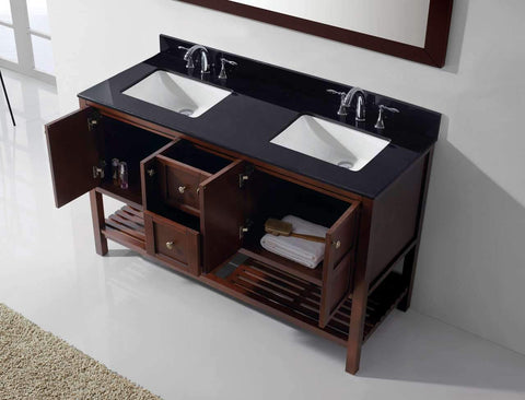 Image of Winterfell 60" Double Bathroom Vanity ED-30060-BGSQ-ES