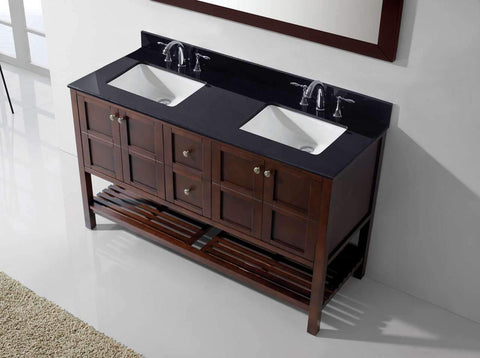 Image of Winterfell 60" Double Bathroom Vanity ED-30060-BGSQ-ES