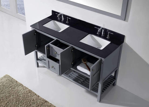 Image of Winterfell 60" Double Bathroom Vanity ED-30060-BGSQ-ES