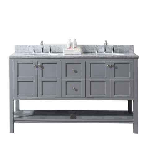 Image of Winterfell 60" Double Bathroom Vanity ED-30060-WMRO-GR