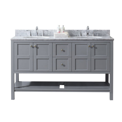 Image of Winterfell 60" Double Bathroom Vanity ED-30060-WMRO-GR-NM