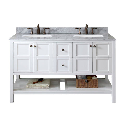 Image of Winterfell 60" Double Bathroom Vanity ED-30060-WMRO-WH-NM
