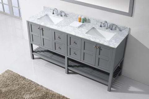 Image of Winterfell 72" Double Bathroom Vanity ED-30072-WMSQ-ES