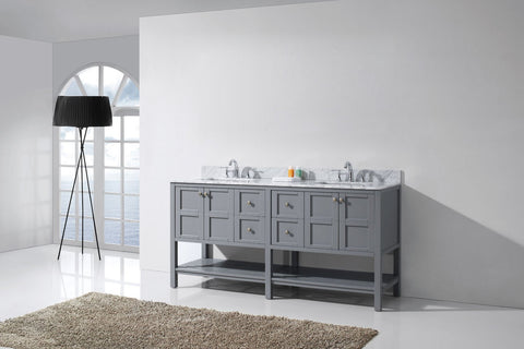 Image of Winterfell 72" Double Bathroom Vanity ED-30072-WMSQ-ES