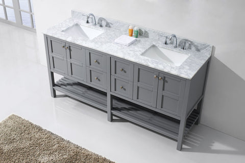 Image of Winterfell 72" Double Bathroom Vanity ED-30072-WMSQ-ES
