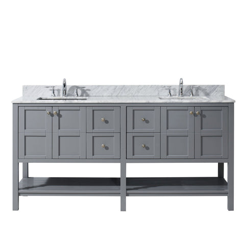 Image of Winterfell 72" Double Bathroom Vanity ED-30072-WMSQ-GR-NM