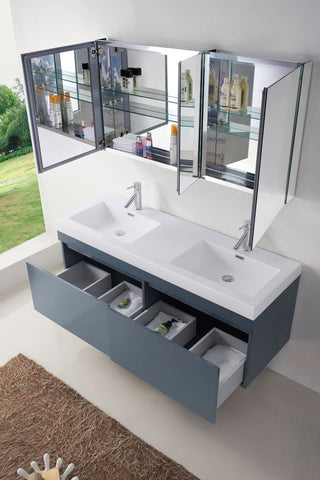 Image of Zuri 55" Double Bathroom Vanity JD-50355-GR