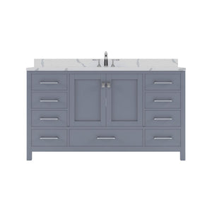 Details of the Virtu USA Caroline Avenue 60" Single Bath Vanity in Gray with Calacatta Quartz Top and Round Sink | GS-50060-CCRO-GR-NMThe Caroline Avenue vanity collection emanates an understated elegance that brings beauty and grace to just about any living space.