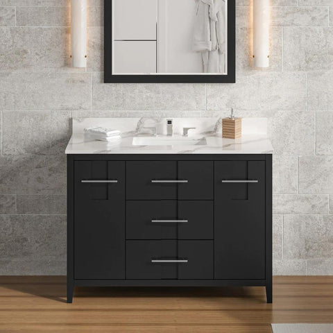 Image of In a world of chaos, the bathroom can be transformed into your utopian Zen space with a Jeffrey Alexander Katara vanity.