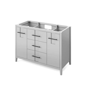 Jeffrey Alexander Katara Modern 48" Grey Single Sink Vanity w/ Black Granite Top | VKITKAT48GRBGR