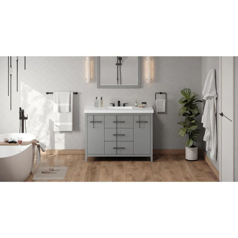 Image of Jeffrey Alexander Katara Modern 48" Grey Single Sink Vanity w/ Lavante Cultured Marble Vessel Top | VKITKAT48GRLAR