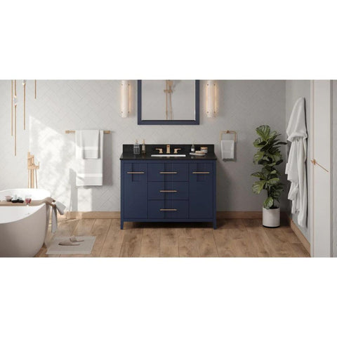 Image of Jeffrey Alexander Katara Modern 48" Hale Blue Single Sink Vanity w/ Black Granite Top | VKITKAT48BLBGR