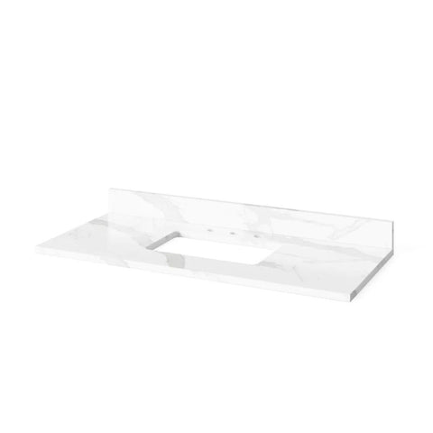 Image of Jeffrey Alexander Katara Modern 48" White Single Sink Vanity With Calacatta Vienna Quartz Top | VKITKAT48WHCQR