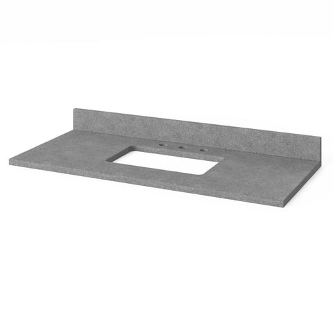 Image of Included top has three holes cut for an 8” widespread faucet and a 4” backsplash UPC Certified rectangle undermount porcelain bowl included