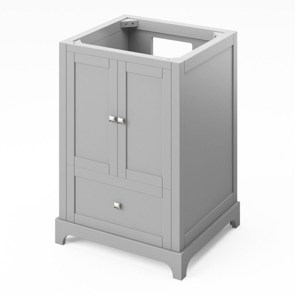 The Addington vanity features full-sized bottom drawers with soft-close slides and expansive cabinets. 