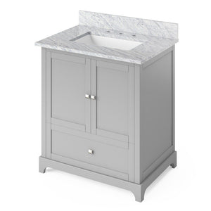 Addington Contemporary Grey 30" Vanity with Carrara Marble Top | VKITADD30GRWCR