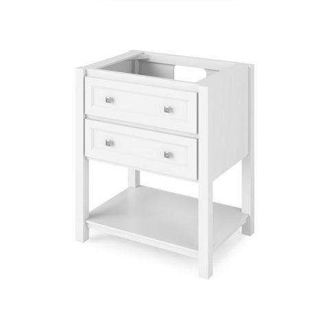 Image of Adler Transitional White 30" Vanity with Steel Grey Cultured Marble Top | VKITADL30WHSGR