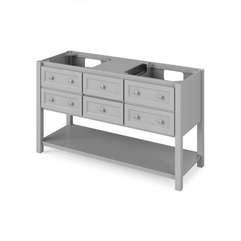 Image of The Adler vanity features an open cabinet, full-extension drawers, and tipout trays to accentuate the bath with storage solutions.