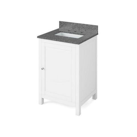 Image of Details of the 24" White Astoria Vanity, Boulder Cultured Marble Vanity Top, undermount rectangle bowl by Jeffrey Alexander | VKITAST24WHBOR