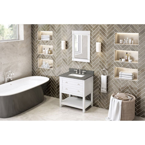 Image of The hardwood Astoria vanity features clean lines and a stepped door profile for a modern look. 