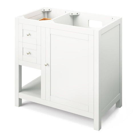Image of Astoria Transitional White 36" Right Offset Vanity with Black Granite Top | VKITAST36WHBGR