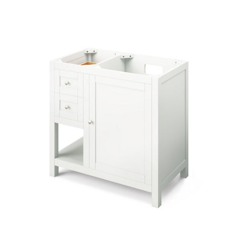 Image of Astoria Transitional White 36" Right Offset Vanity with Boulder Cultured Marble Top | VKITAST36WHBOR