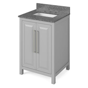 Details of the 24" Grey Cade Vanity, Boulder Cultured Marble Vanity Top, undermount rectangle bowl by Jeffrey Alexander | VKITCAD24GRBOR