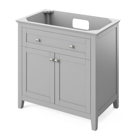 Image of Chatham Transitional Grey 36" Vanity with Boulder Cultured Marble Top | VKITCHA36GRBOR