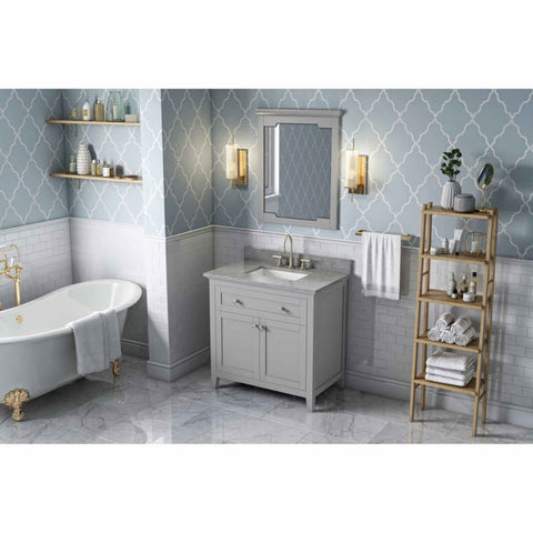 Chatham Transitional Grey 36" Vanity with Steel Grey Cultured Marble Top | VKITCHA36GRSGR