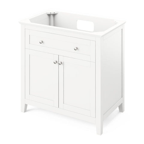 Image of Chatham Transitional White 36" Vanity with Boulder Cultured Marble Top | VKITCHA36WHBOR